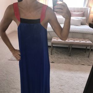 Pleated Zara blue red black dress S